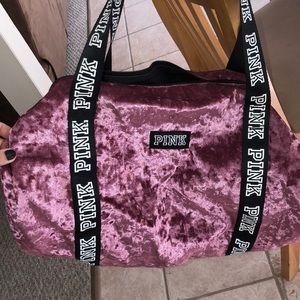 Pink duffle bag